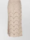 By Malene Birger Cantala Straight Side-slit Crochet Midi Skirt