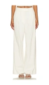 By Malene Birger Cymbaria Pleated Wide-leg Seersucker Pants In Soft White