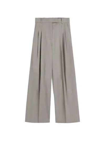 By Malene Birger Cymbaria Pleat-detail Wide-leg Trousers In Gray