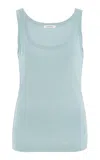 By Malene Birger Dali Scoop-neck Cotton Tank Top In Blue