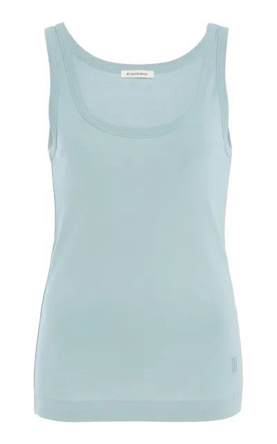 By Malene Birger Dali Scoop-neck Cotton Tank Top In Blue