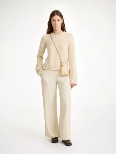 By Malene Birger Darja Wide-leg Trousers In Oyster Gray