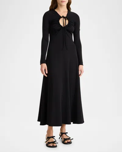 By Malene Birger Deija Cutout A-line Midi Dress In Black
