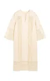 By Malene Birger Delane Embroidered Cotton Midi Dress In Soft White