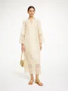 By Malene Birger Delane Embroidered Cotton Midi Dress In Soft White