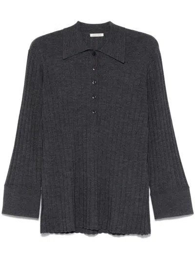 By Malene Birger Delphine Polo Top In Grey