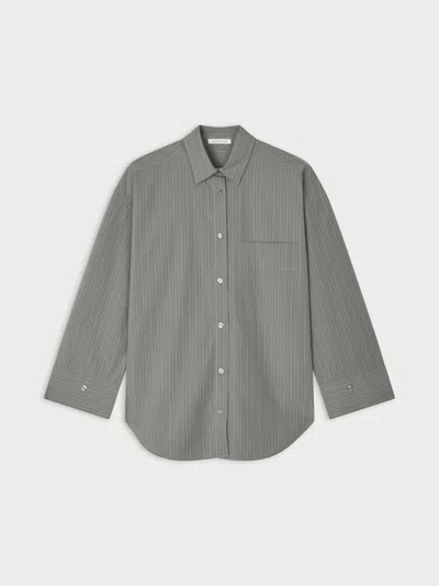 By Malene Birger Derris Organic Cotton Shirt In Grey Stripe