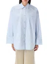 By Malene Birger Derris Oversized-fit Organic-cotton Shirt In Periwinkle Blue