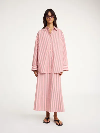 By Malene Birger Derris Organic Cotton Shirt In Red White Stripes