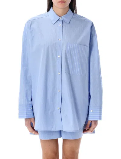By Malene Birger Derris Organic Cotton Striped Shirt In Blue
