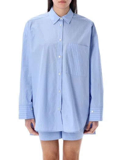 By Malene Birger Derris Striped Shirt In Organic Cotton In Blue