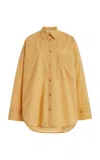 By Malene Birger Derris Oversized Organic Cotton Shirt In Brown