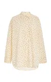 By Malene Birger Derris Polka-dot Cotton-voile Shirt In Neutral