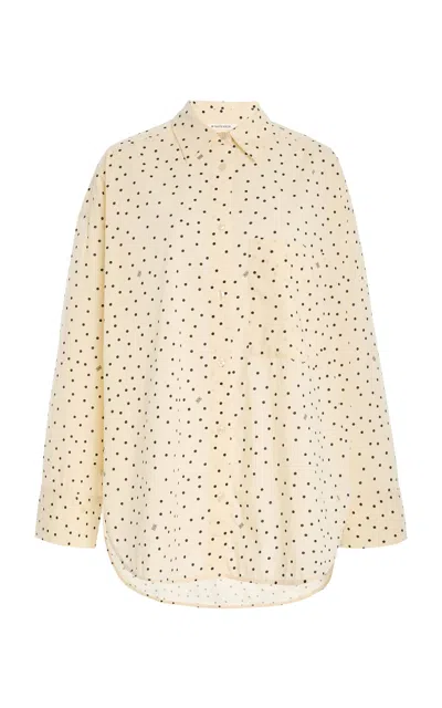 By Malene Birger Derris Polka-dot Cotton-voile Shirt In Neutral