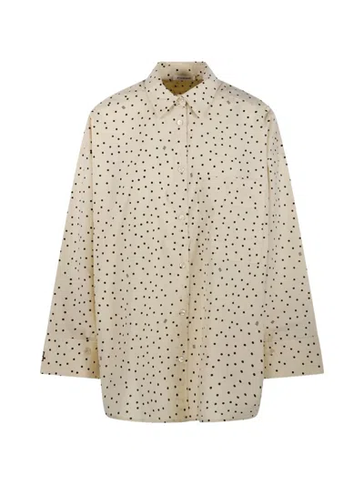 By Malene Birger Derris Polka-dot Shirt In Gray