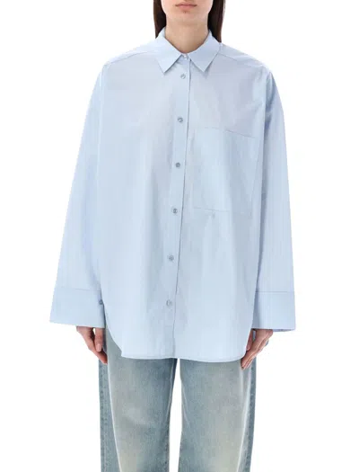 By Malene Birger Derris Oversized-fit Organic-cotton Shirt In Blue