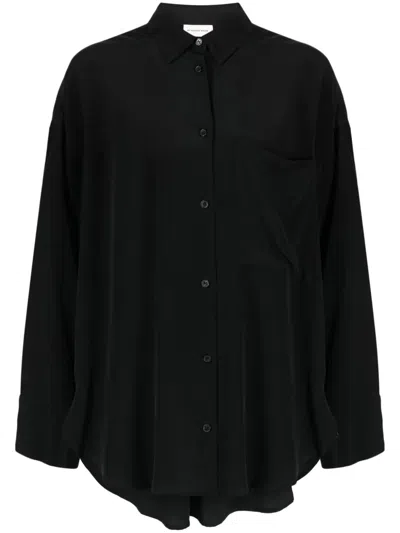 By Malene Birger Derris Organic-silk Shirt In Black