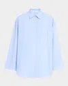 By Malene Birger Derris Striped Shirt In Organic Cotton In Blue Iris Stripe Small