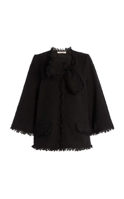 By Malene Birger Diana Fringed Cotton Top In Black