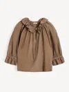 By Malene Birger Dicte Suede Blouse In Brown