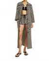 By Malene Birger Dina Organic Cotton Coat In Black/ecru In Black
