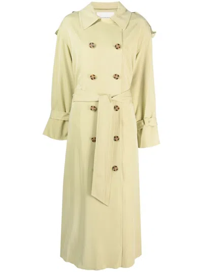 By Malene Birger Alanis Double-breasted Belted Trench Coat In Grün
