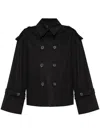 By Malene Birger Cropped Double Breasted Trench Jacket In Schwarz