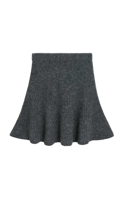By Malene Birger Dox Knit Wool-blend Mini Circle Skirt In Grey