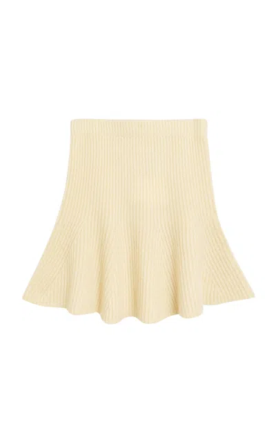 By Malene Birger Dox Knit Wool-blend Mini Circle Skirt In Yellow