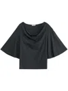 By Malene Birger Draped-neck T-shirt In Black
