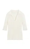 By Malene Birger Dreelo Silk-trimmed Linen Top In White