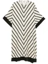 By Malene Birger Cicine Striped Midi Dress In Qr Diagonal Stripe