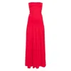 By Malene Birger Marciella Strapless Stretch-cotton Maxi Dress In Red