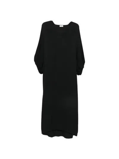 By Malene Birger Dypsis V-neck Slit-sleeve Maxi Dress In Black