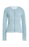 By Malene Birger Ebba Textured Knit Top In Blue