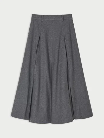 By Malene Birger Eden Organic Cotton Maxi Skirt In Dark Grey Melange