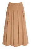 By Malene Birger Eden Pleated Wool Skirt In Tan