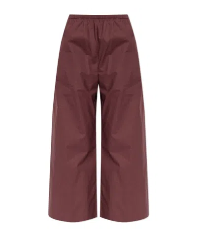 By Malene Birger Elastic Waist Casual Pants In Burgundy