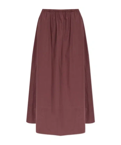 By Malene Birger Elastic Waist Midi Skirt In Burgundy