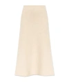 By Malene Birger Biancos Crinkled Ramie And Cotton-blend Gauze Maxi Skirt In Nude
