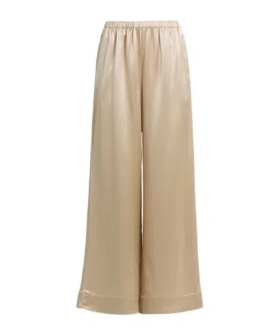 By Malene Birger Cabello Wide Leg Satin Trousers In Neutral