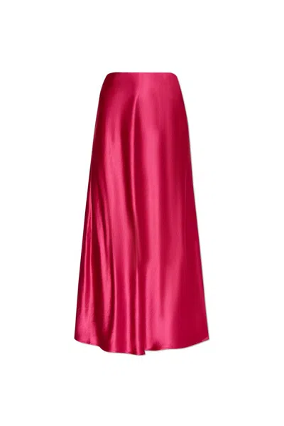 By Malene Birger Boshan Satin Midi Skirt In Crimson