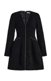By Malene Birger Elisabeth Whipstitched Cotton-blend Mini Dress In Black