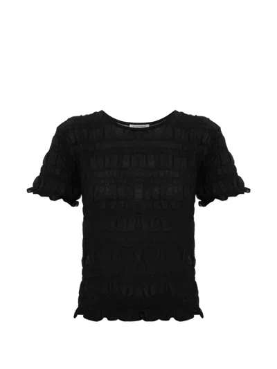 By Malene Birger Ella Crew-neck Top In Black