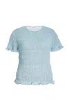 By Malene Birger Ella Ruched Knit Top In Blue