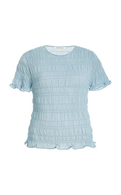 By Malene Birger Ella Ruched Knit Top In Blue