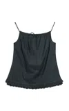 By Malene Birger Elle Embroidered Organic Cotton Tank Top In Black