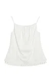 By Malene Birger Elle Embroidered Organic Cotton Tank Top In White