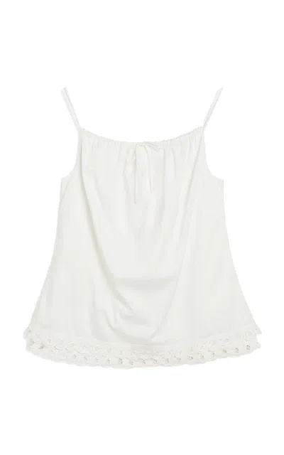 By Malene Birger Elle Embroidered Organic Cotton Tank Top In White