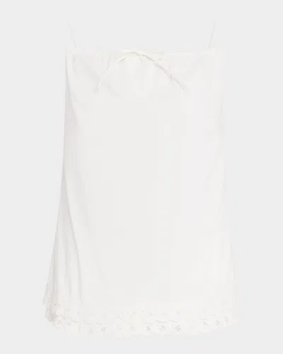 By Malene Birger Elle Lace-trim Organic Cotton Top In Soft White